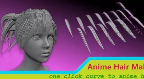 动漫风格头发制作生成Blender插件 Anime Hair Maker V1.5插图