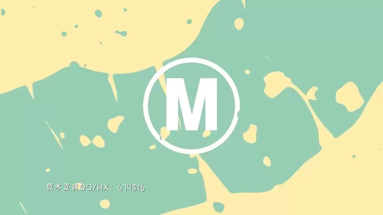 创意动感清新的动画LOGO标志AE模板视频下载(含音频)