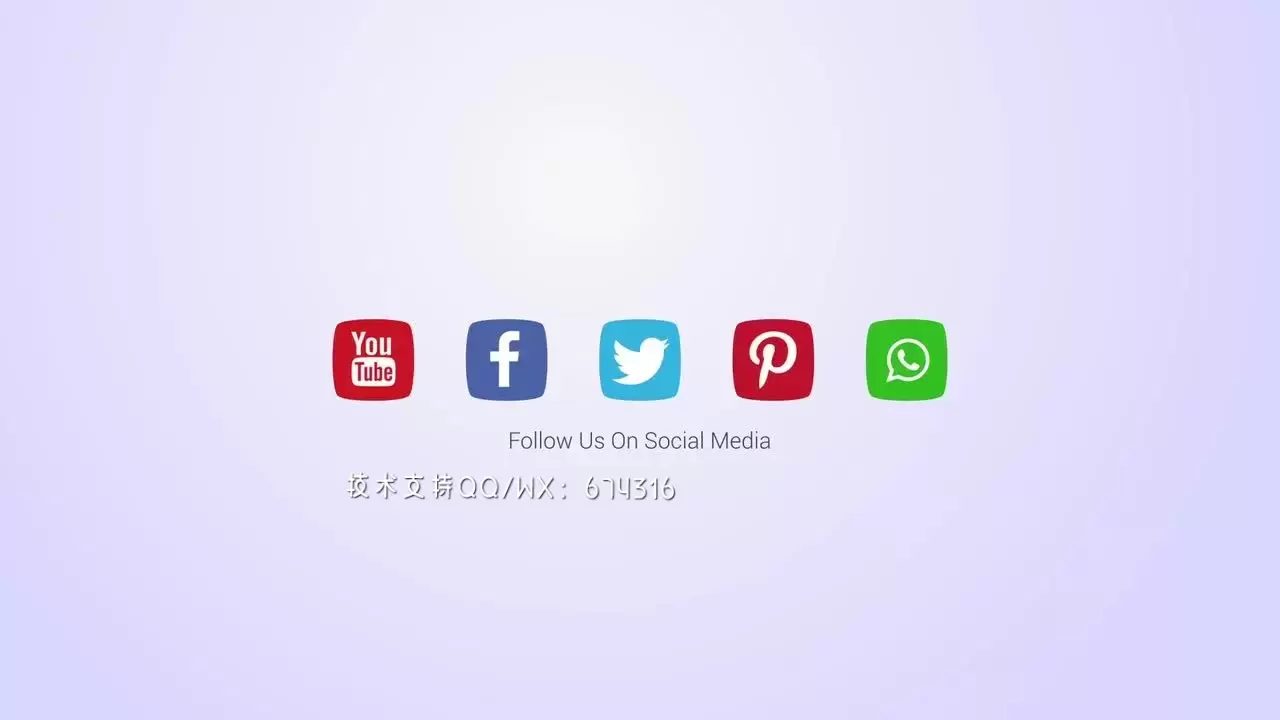 社交媒体LOGO标志转场AE模板视频下载