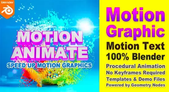MG运动图形文字动画工具Blender预设 Motion Animate V0.4