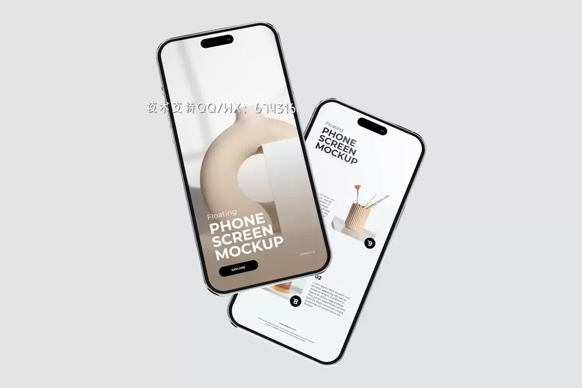 🔴时尚高端浮动手机UI样机展示模型mockups免费下载插图3