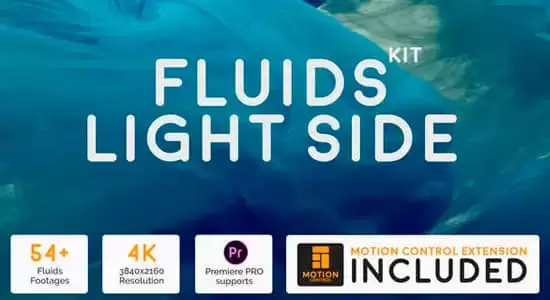 55个彩色明亮水墨流体动画4K视频素材 Fluids Light Side Kit