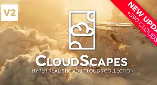 395种真实白云云朵VDB模型Blender预设 Cloudscapes V2