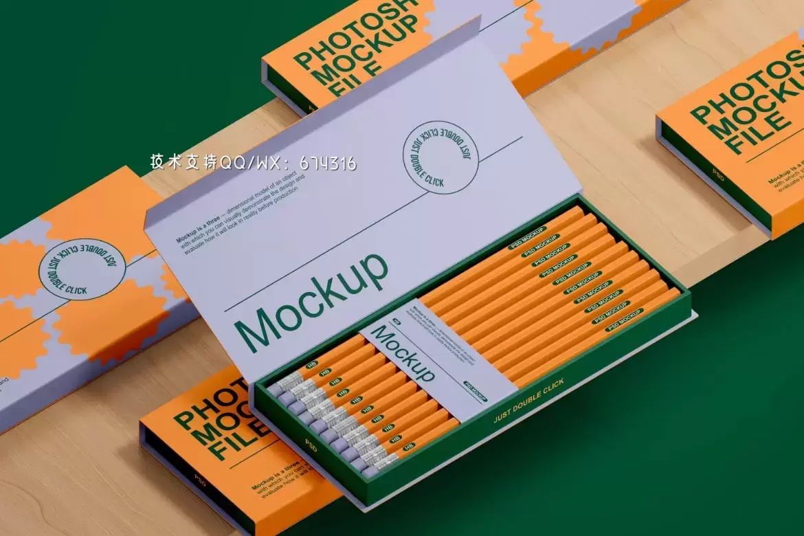 🔴高品质的文具铅笔包装设计VI样机展示模型mockups免费下载插图3