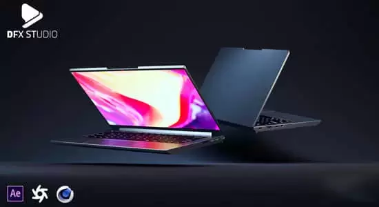 三维笔记本电脑建模灯光材质渲染C4D教程 Cinema 4D How to Create a 3D Laptop Promo插图