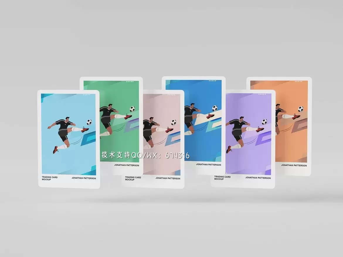 🔴高端时尚专业的运动球星交易卡设计VI样机展示模型mockups免费下载插图4