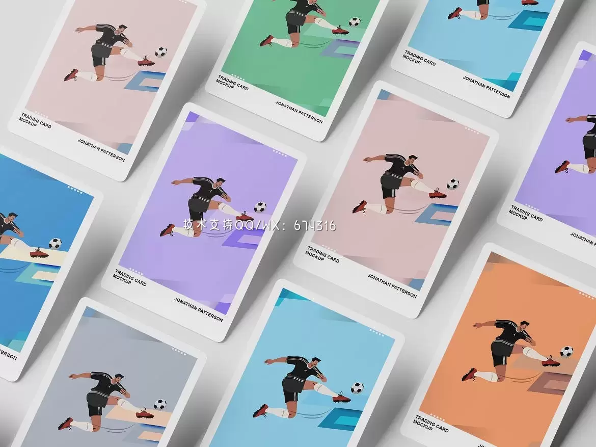 🔴高端时尚专业的运动球星交易卡设计VI样机展示模型mockups免费下载插图3