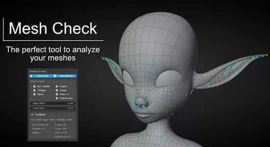 Blender插件-检查优化模型面片工具 Mesh Check GPU Edition V0.3.0插图