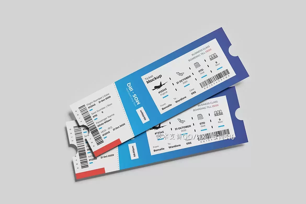 🔴高品质的逼真质感门票入场券设计VI样机展示模型mockups免费下载插图3