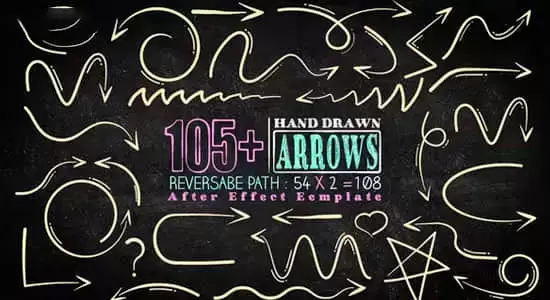 AE模板-105个手绘线条箭头图形动画 Hand Drawn Arrow Pack插图