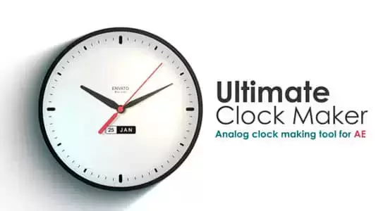 AE模板-简洁精美时钟表指针展示动画 Ultimate Clock Maker插图