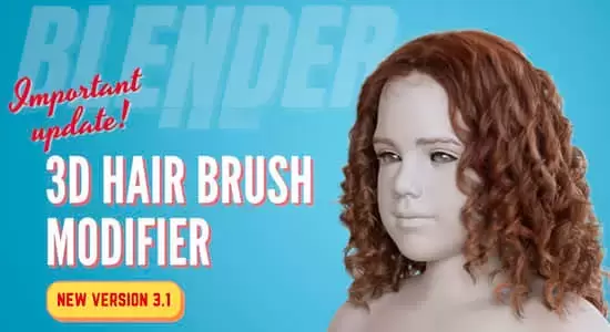 三维毛发笔刷头发制作Blender插件 3D Hair Brush V4.1插图