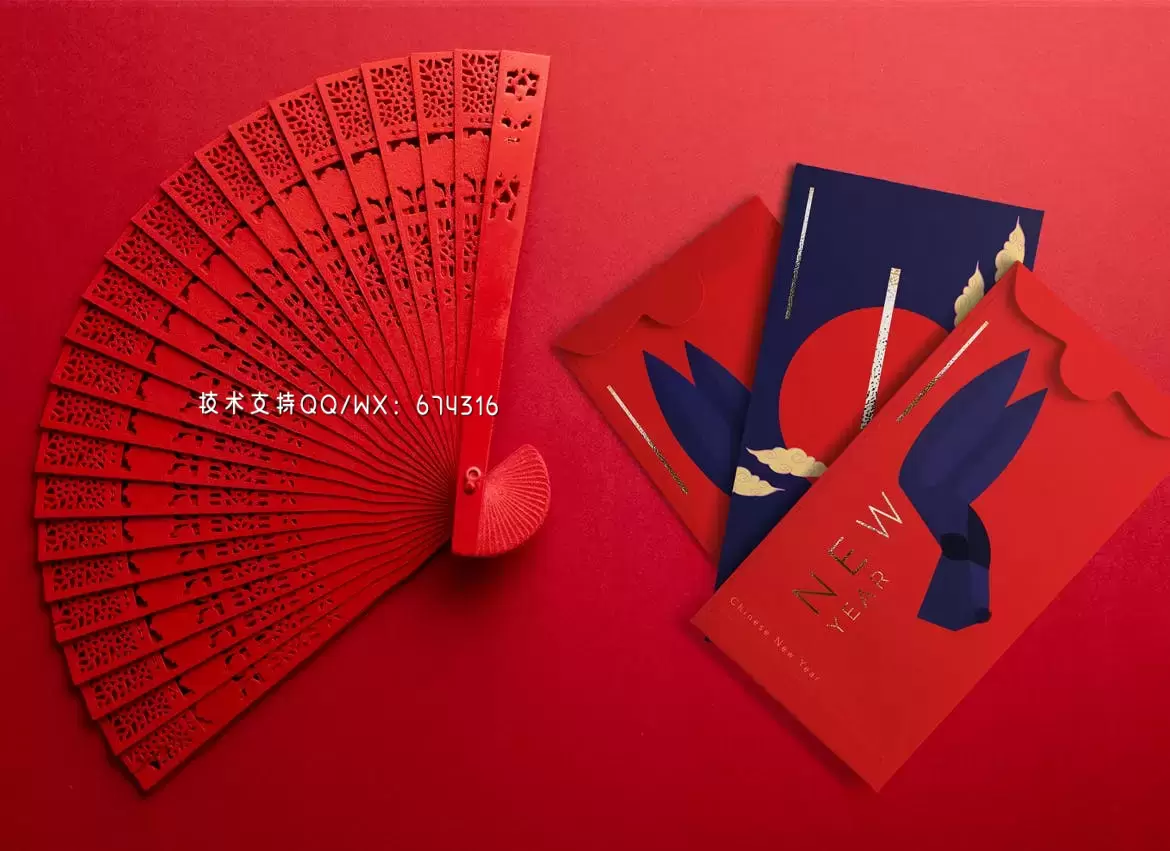 🔴时尚高端中国风新年春节红包信封VI设计样机展示模型mockups免费下载插图2
