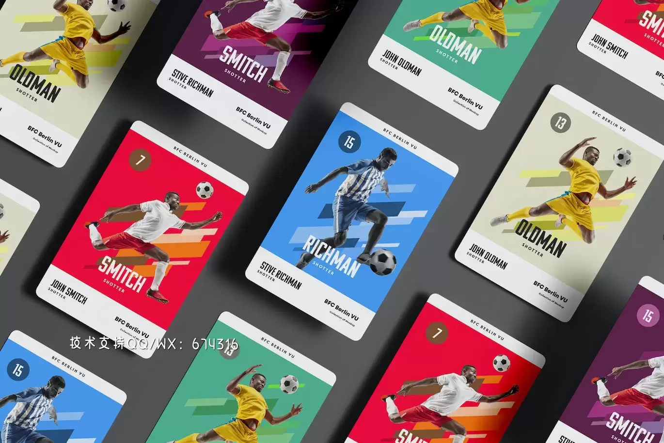 🔴高端时尚2022卡特尔世界杯球星交易卡VI设计样机展示模型mockups免费下载插图5