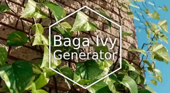 常春藤爬山虎生成工具Blender插件 Baga Ivy Generator V1.0.6插图