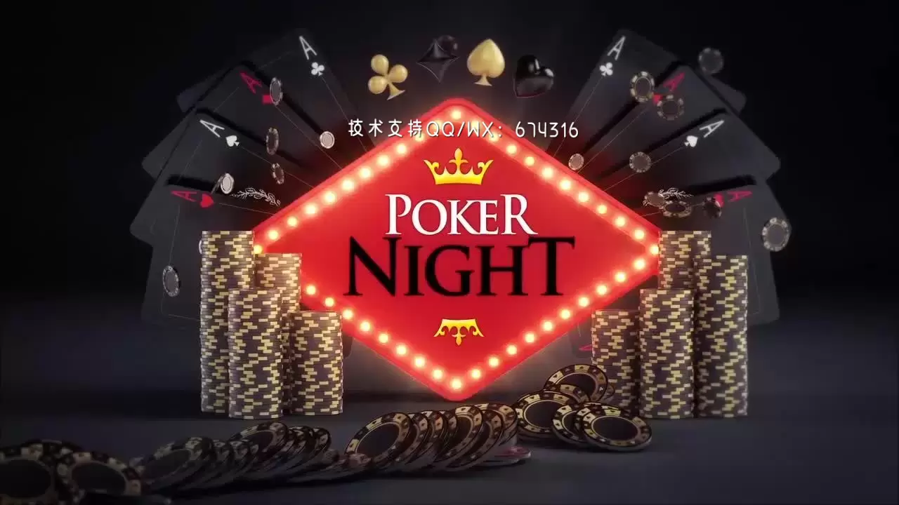 时尚明亮创意的扑克LOGO标志AE模板视频下载插图