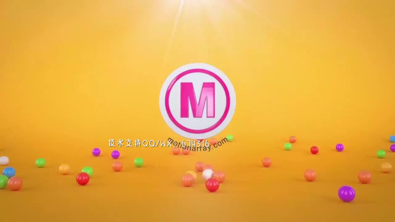彩色糖球logo动画特效AE模板视频下载(含音频)插图