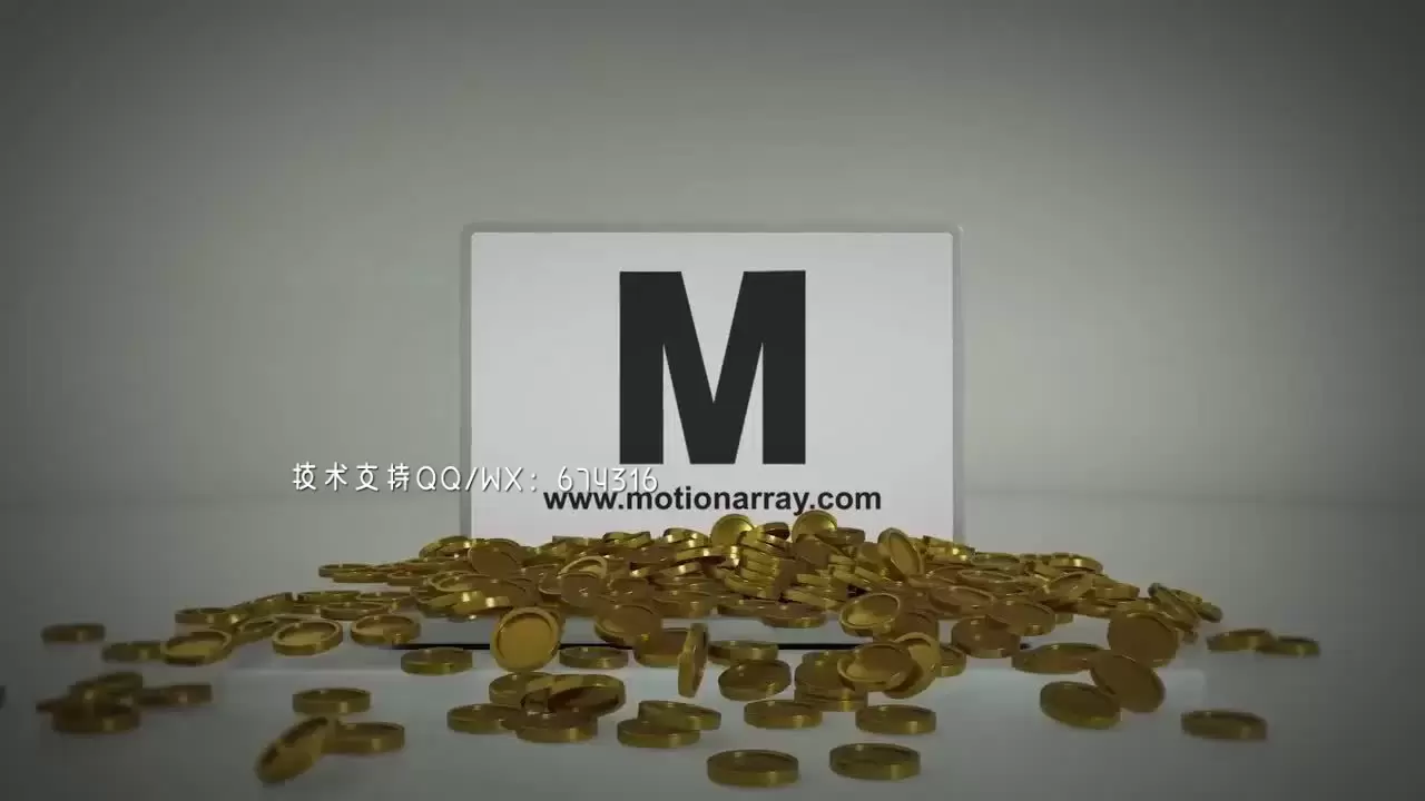 3D金币LOGO标志片头素材AE模板视频下载(含音频)插图