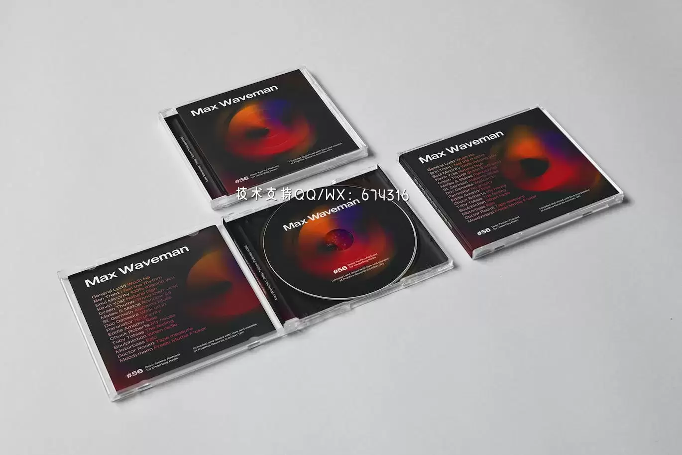 时尚高端DJ CD光盘光碟包装设计VI样机展示模型mockups免费下载插图3