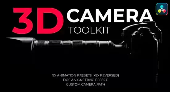 达芬奇模板-摄像机三维空间透视动画展示控制插件 3D Camera Toolkit插图