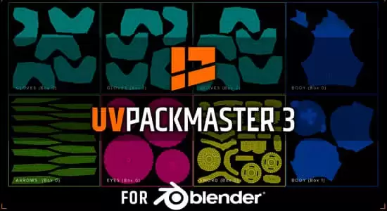 高效且功能齐全的UV贴图打包Blender插件 UVPackmaster PRO v3.1.6插图
