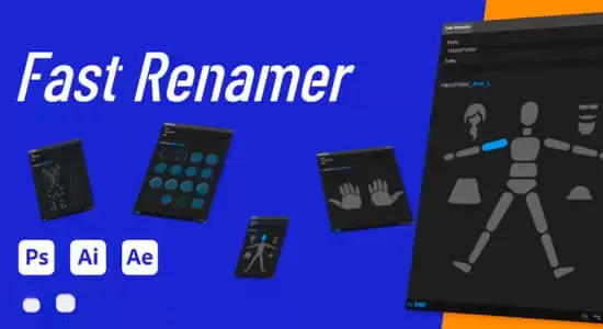 中文版AE/AI/PS脚本-快速给图层重命名工具 Fast Renamer 1.5 Win/Mac+使用教程插图