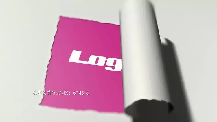 纸撕LOGO标志AE模板视频下载(含音频)