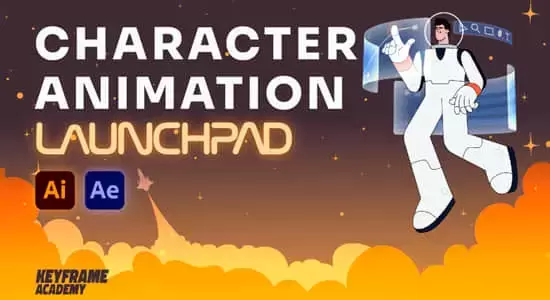 AE教程-卡通人物角色动作绑定MG动画制作 Character Animation Launchpad插图
