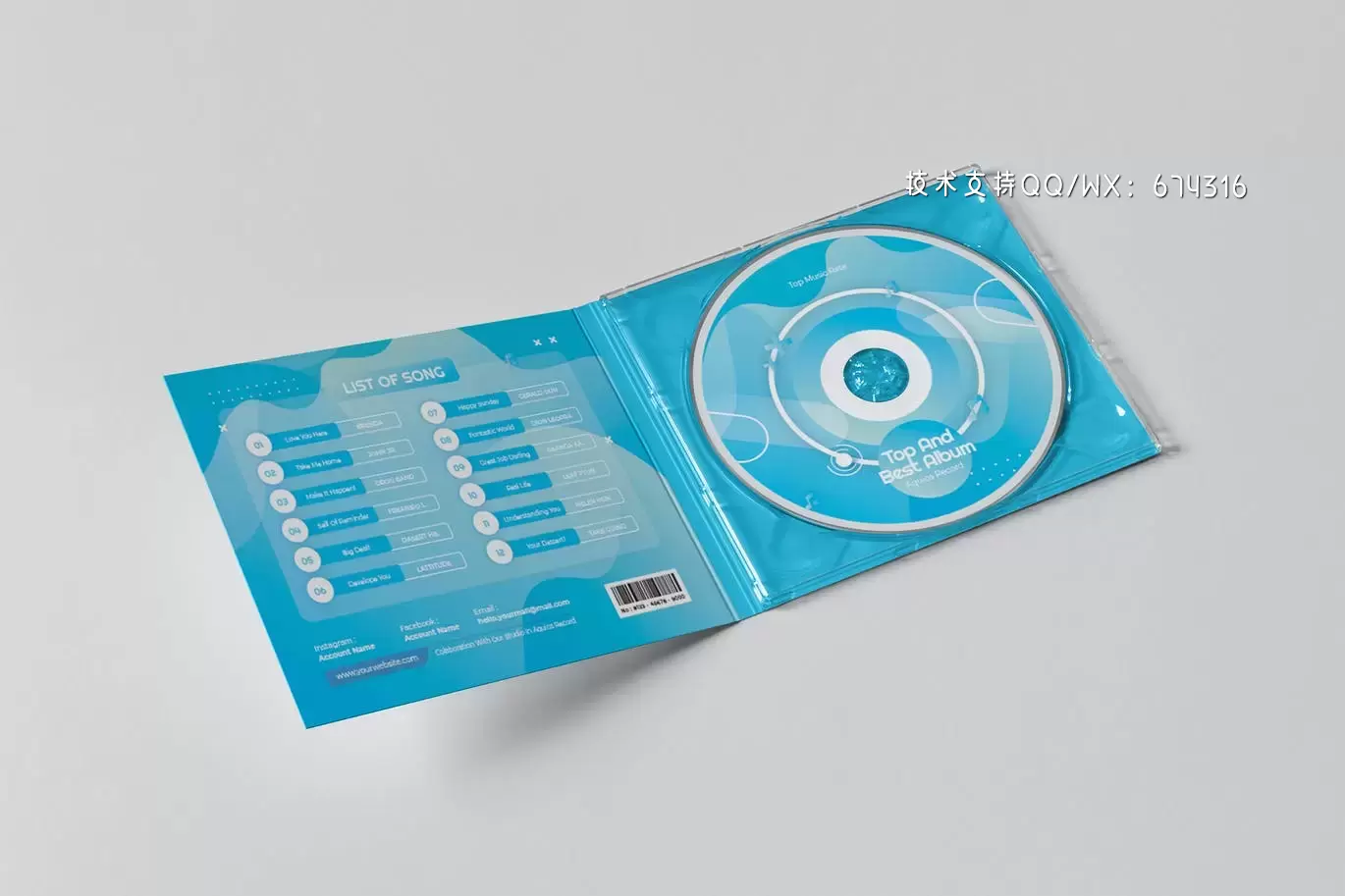 高品质的CD光盘包装设计VI样机展示模型mockups免费下载插图