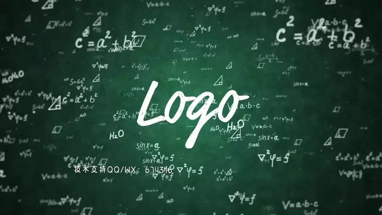独特干净创意的学生时代黑板展示LOGO标志AE模板视频下载(含音频)插图