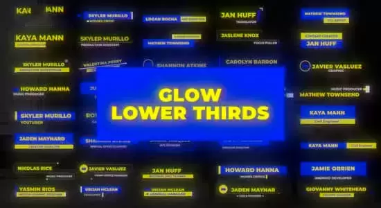 AE模板-45组发光字幕条标题动画 Glow Lower Thirds