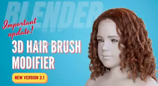三维毛发笔刷头发制作Blender插件 3D Hair Brush V4.4.1插图