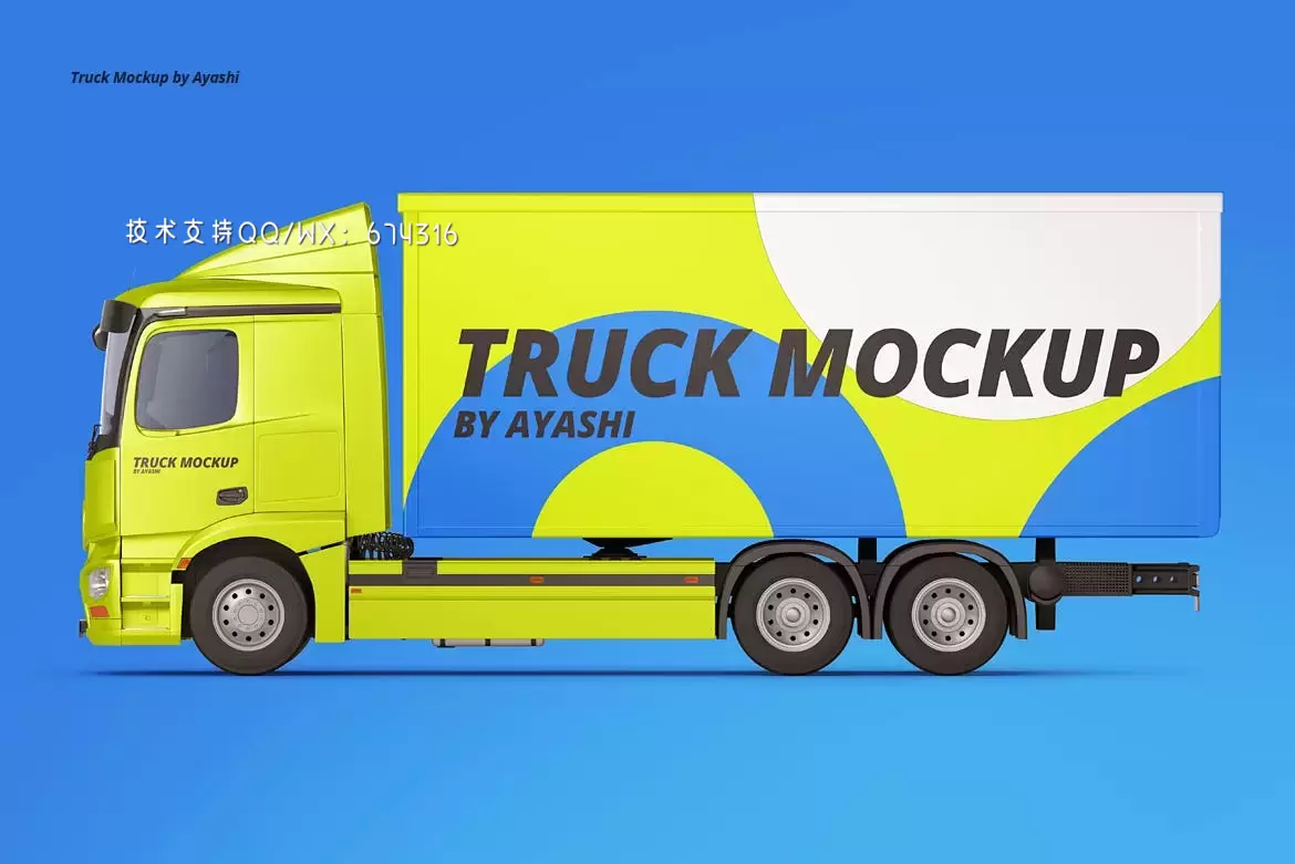 高品质的卡车货车车体广告VI设计样机展示模型mockups免费下载插图2