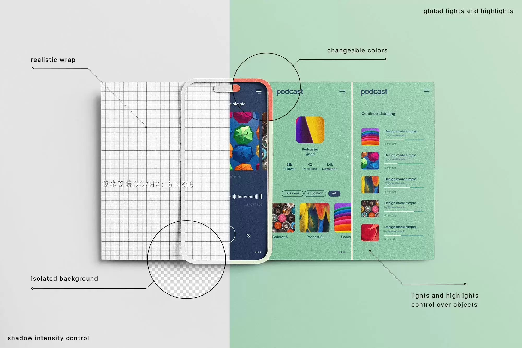 🔴纸质移动应用程序手机APP UI样机展示模型mockups免费下载插图2