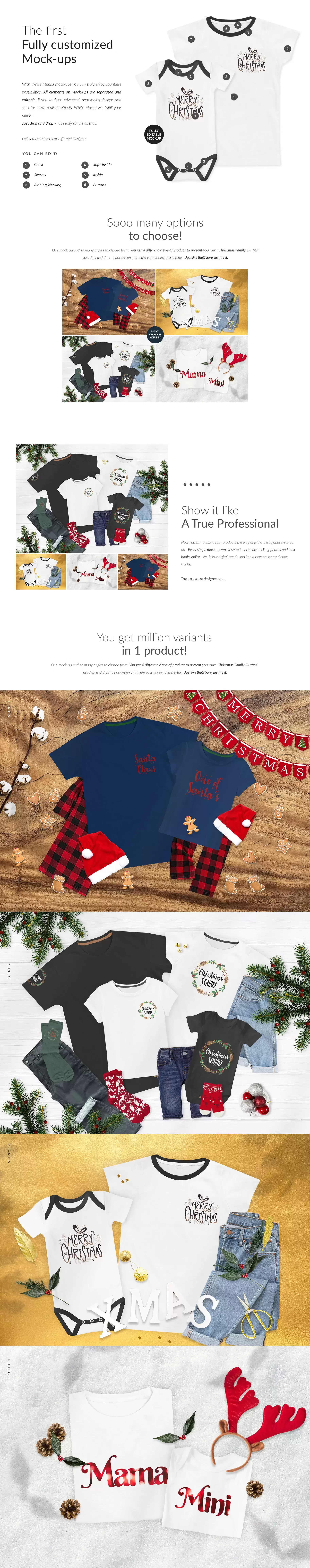 圣诞节家庭T恤服装样机素材包[2,9GB,PSD]免费下载插图1