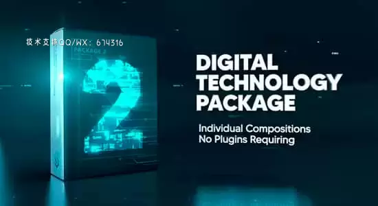 AE模板-未来科技感数字信息技术创意展示动画 Digital Technology Package 2插图
