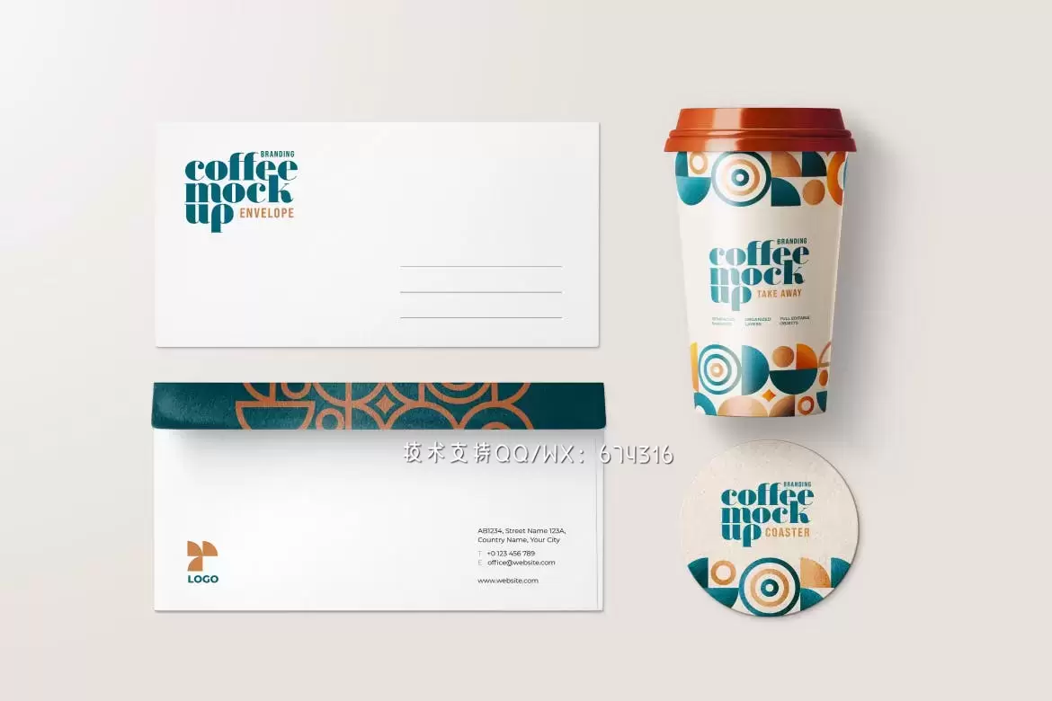 时尚高端专业的咖啡品牌包装设计VI样机展示模型mockups免费下载插图4