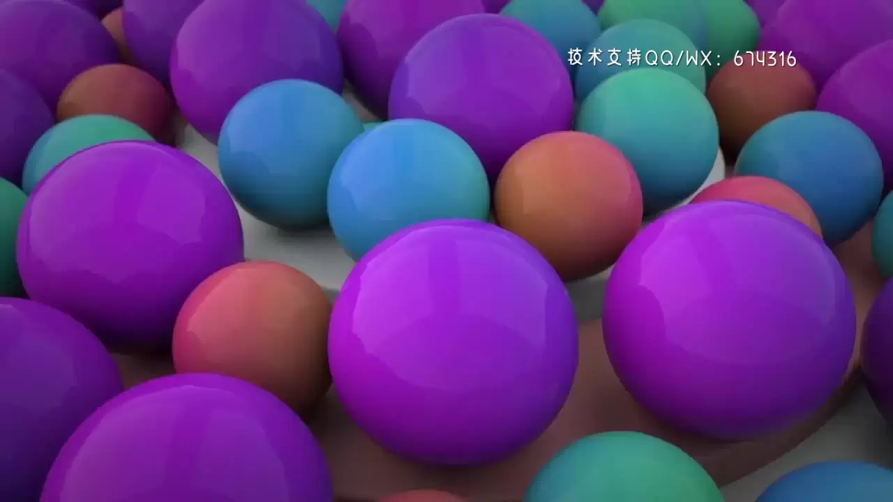 彩色球体从凸起的平台上掉下来的迷你动画的3DLOGO标志AE模板视频下载(含音频)