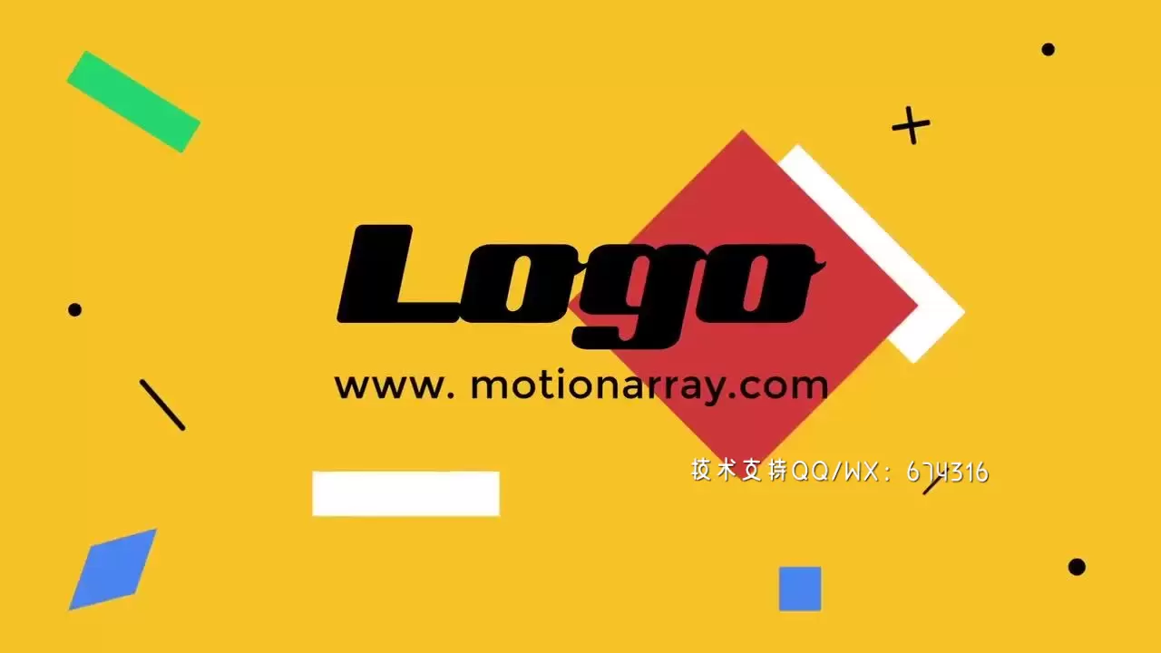 几何十大视频LOGO标志动画AE模板视频下载(含音频)