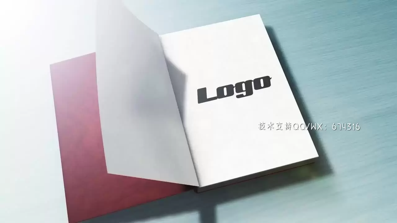 动态动画的3D书籍LOGO标志AE模板视频下载