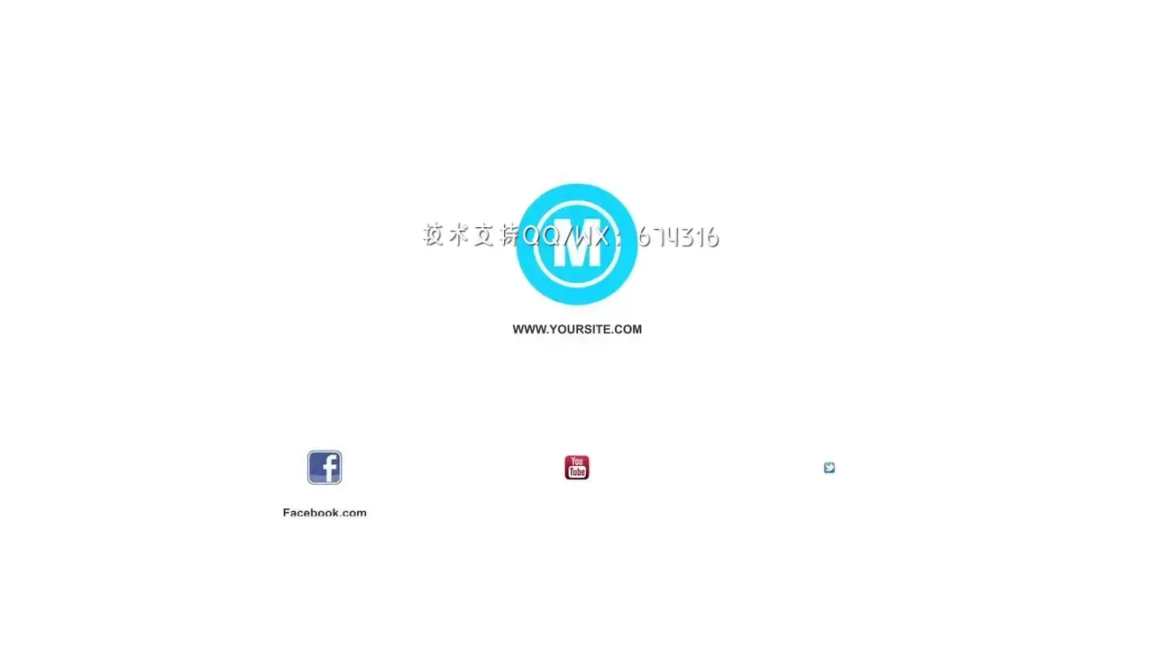 简洁社交网络动态logo展示AE模板视频下载(含音频)