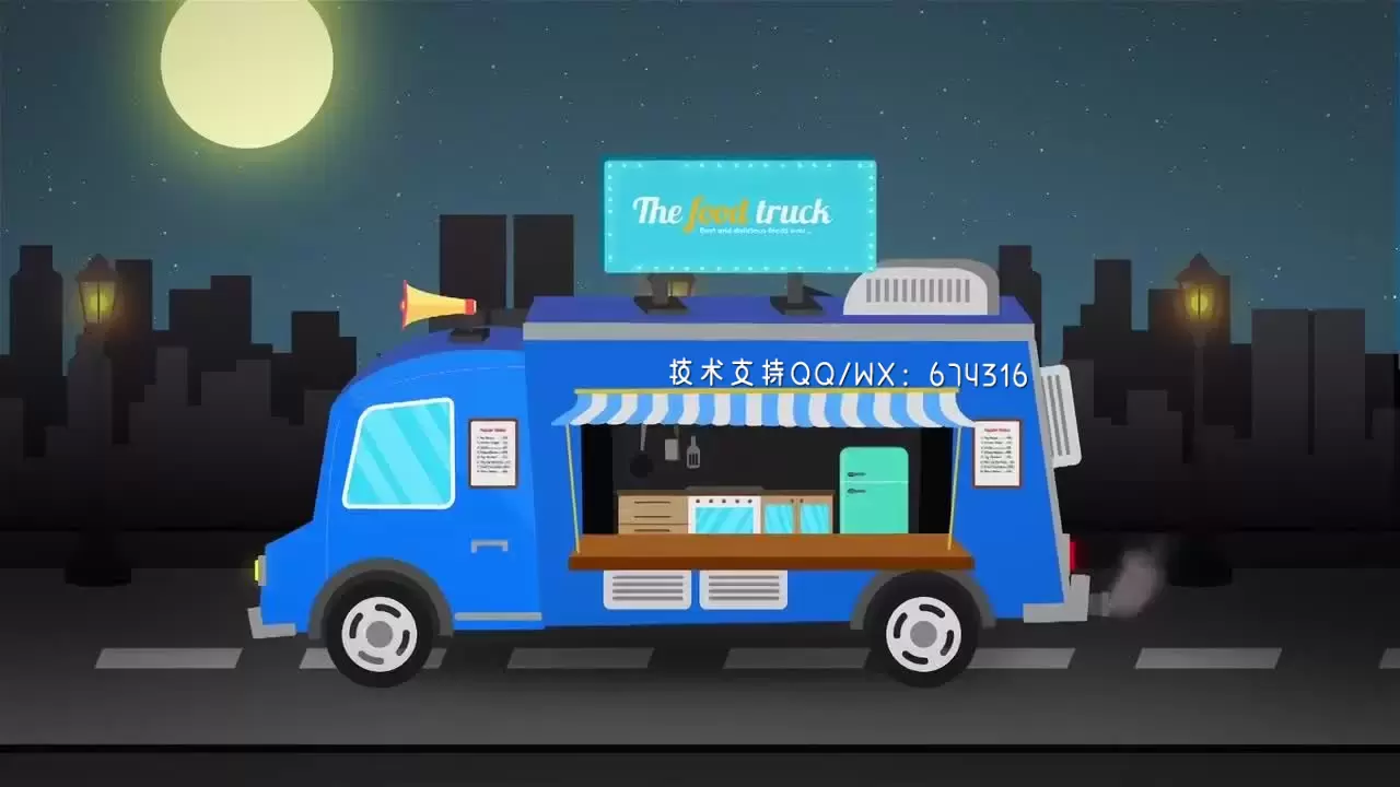 精美设计动画卡车logo特效AE模板视频下载