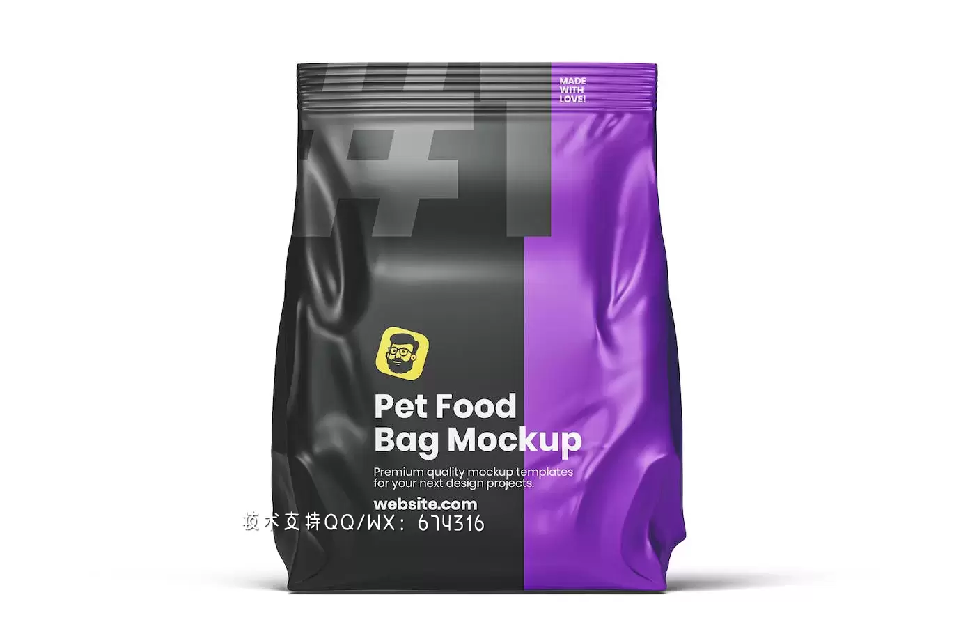 宠物食品袋样机 (PSD)免费下载