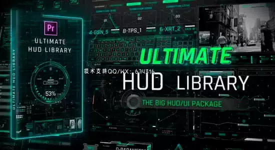 PR模板-263组未来图形元素HUD地图加载UI界面动画模板 Ultimate HUD Library插图