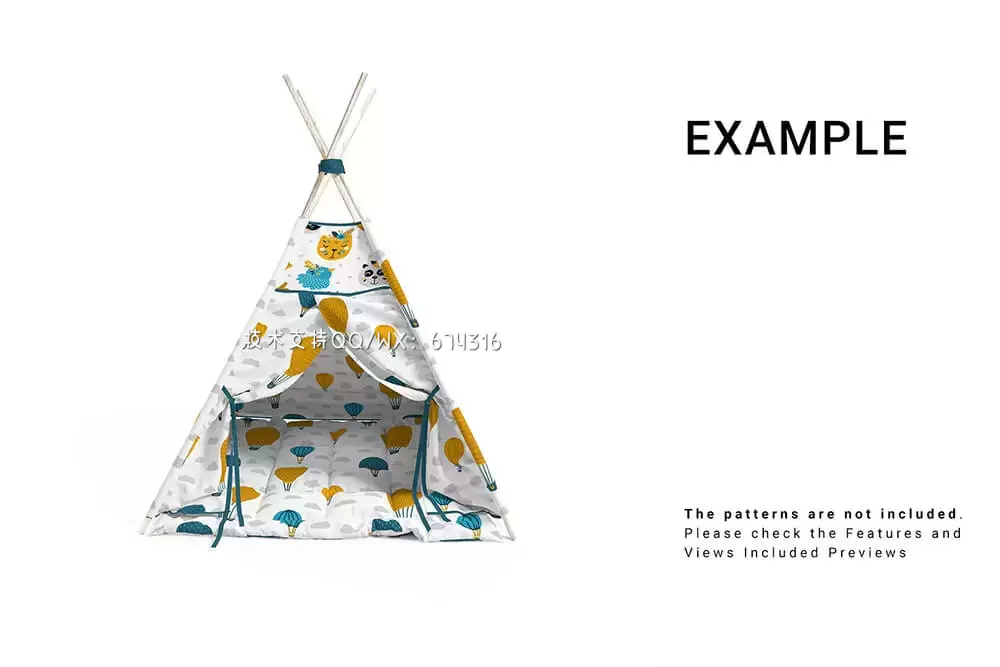 托儿所帐篷图案设计样机套装 (psd)免费下载插图1