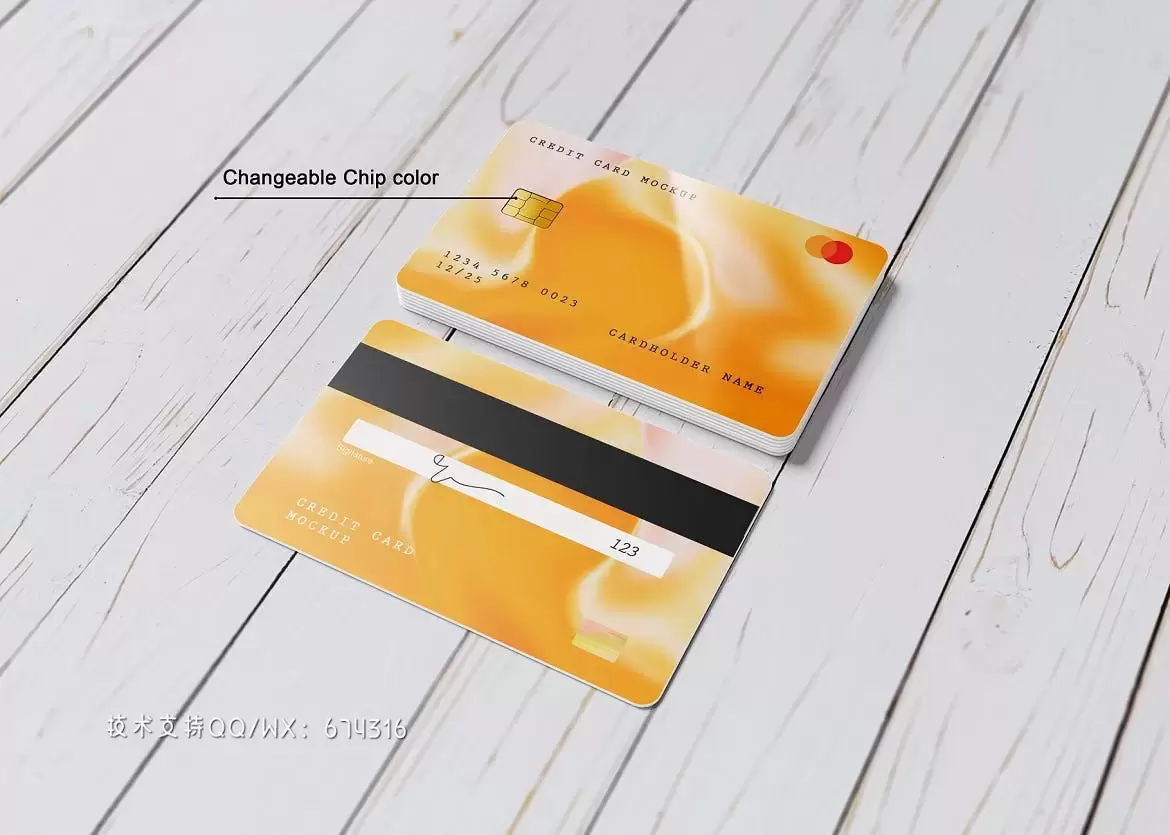 时尚高端逼真质感的信用卡银行卡芯片卡会员卡VI设计展示模型mockups免费下载插图7