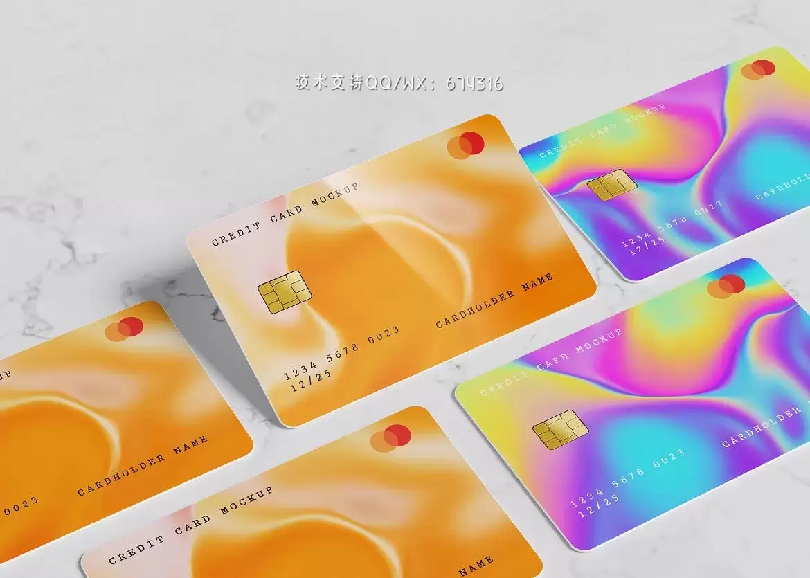 时尚高端逼真质感的信用卡银行卡芯片卡会员卡VI设计展示模型mockups免费下载插图6