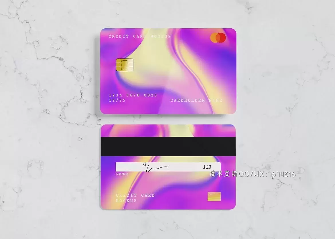 时尚高端逼真质感的信用卡银行卡芯片卡会员卡VI设计展示模型mockups免费下载插图2