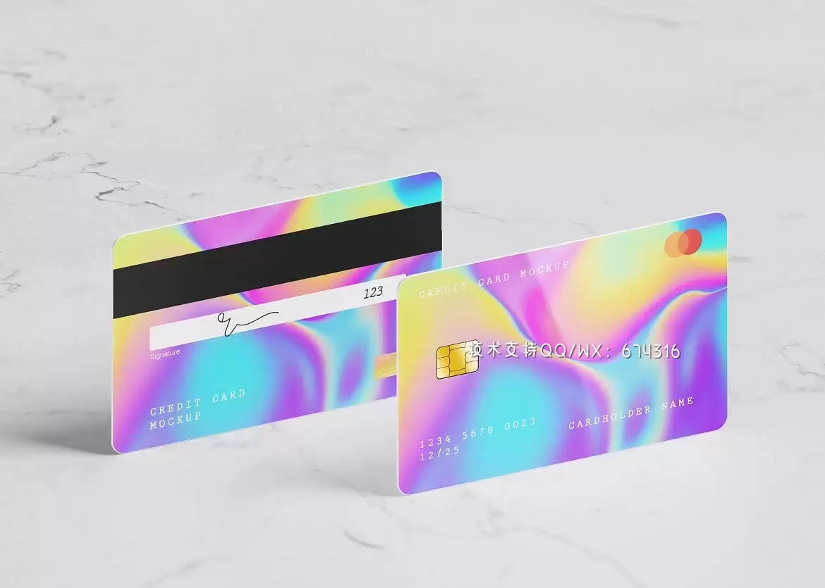 时尚高端逼真质感的信用卡银行卡芯片卡会员卡VI设计展示模型mockups免费下载插图4