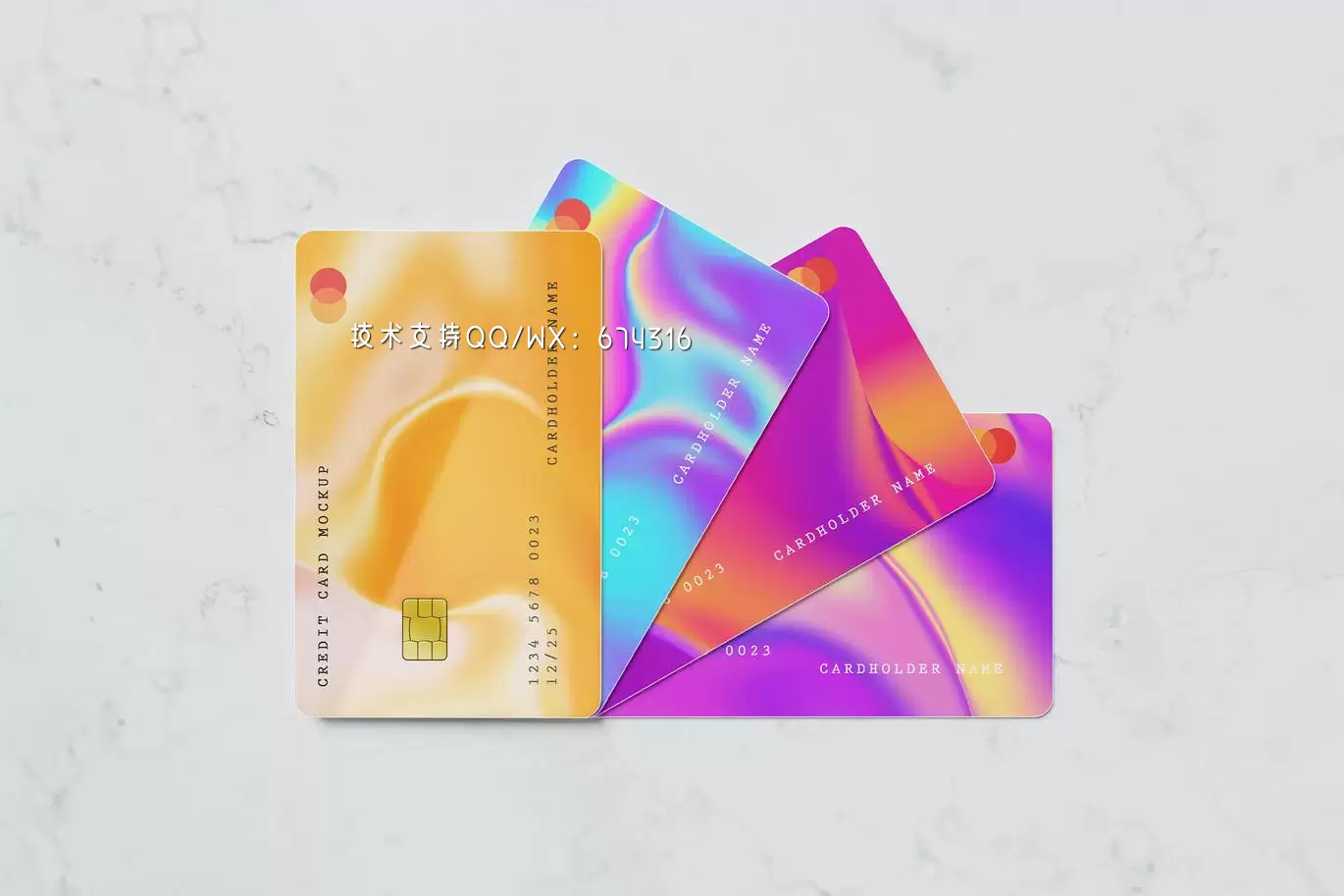 时尚高端逼真质感的信用卡银行卡芯片卡会员卡VI设计展示模型mockups免费下载插图